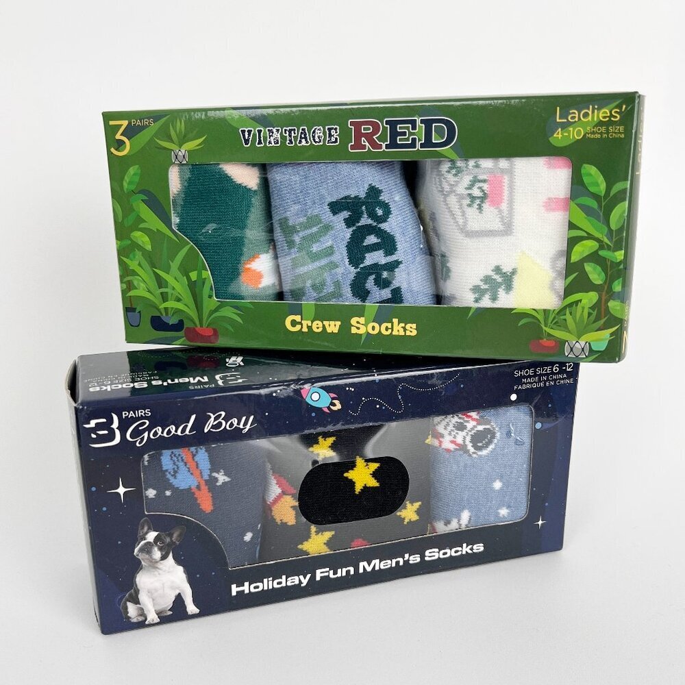 New Sock Bundle Lot Two Sets Stocking Stuffers Christmas Gifts Mom Dad Presents